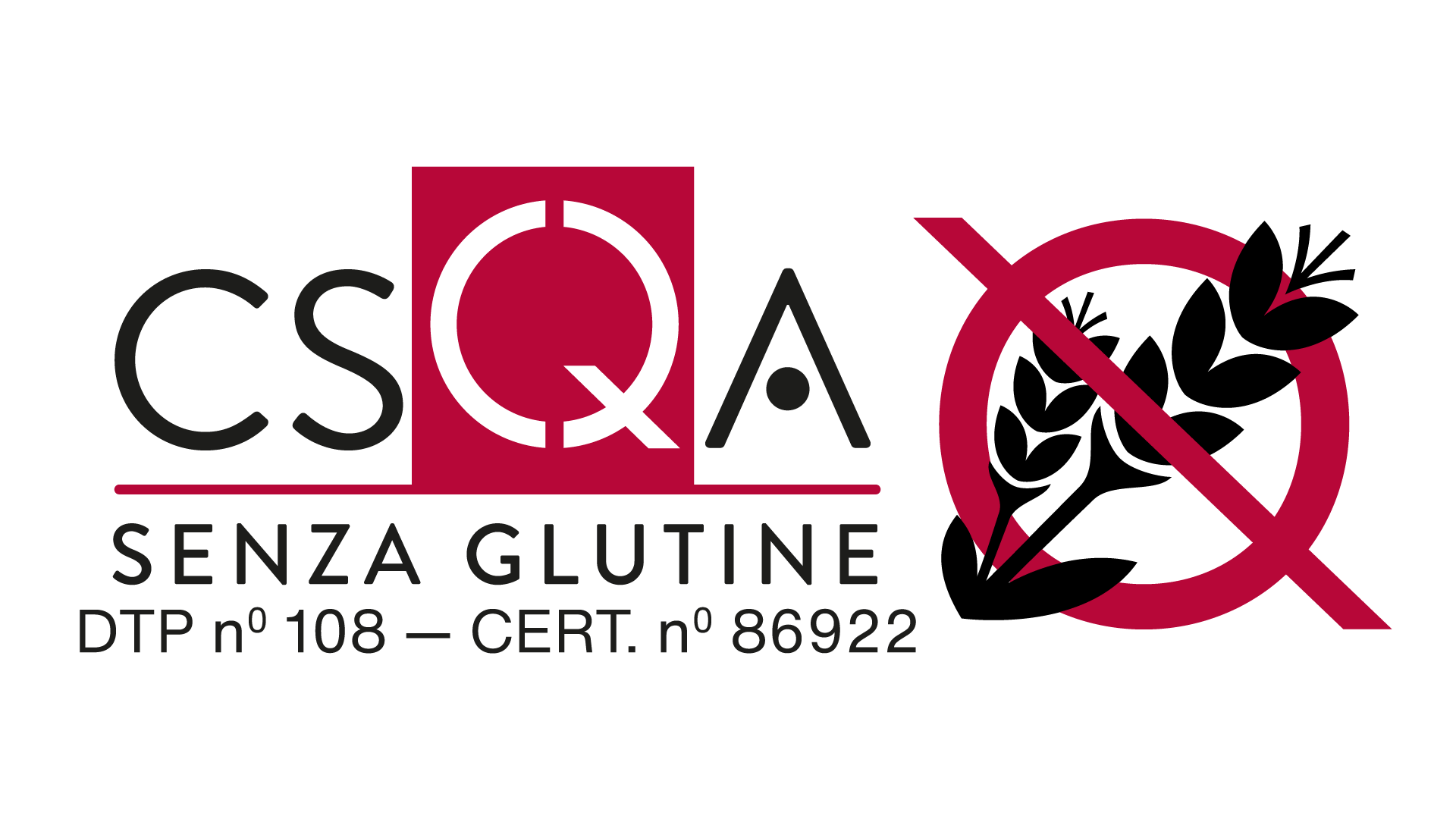 Logo certificazione senza glutine CSQA